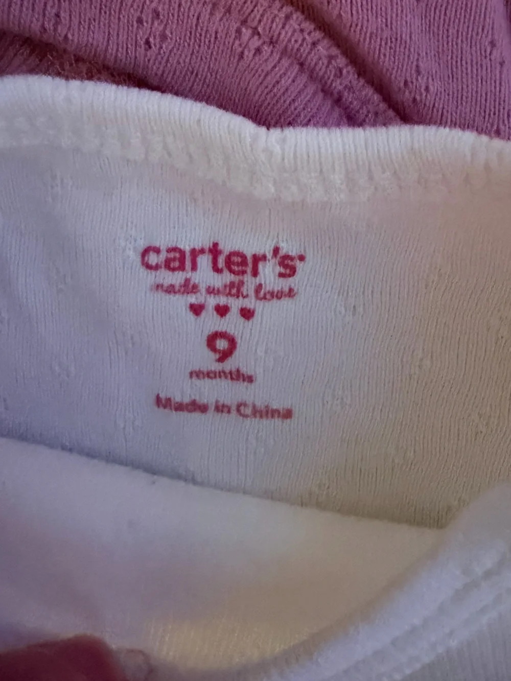 Carter's Long-Sleeve One-Piece 9 month Bodysuit Lot